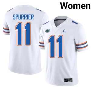 College Steve Spurrier White Women's #11 UF Jerseys 243650-835