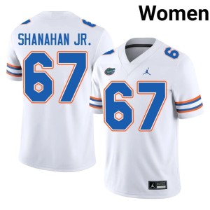 University #67 Womens White TJ Shanahan Jr. Gator Nation Jersey 558019-494