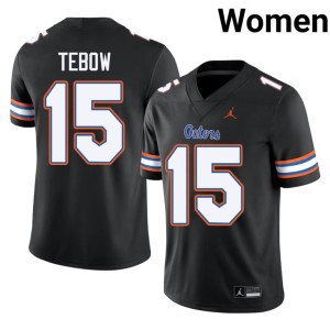 Player #15 UF Black Tim Tebow Womens Jerseys 552349-761