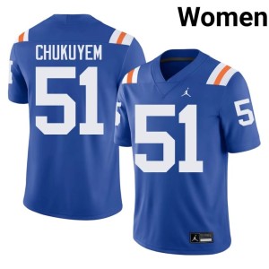 University UF Tyler Chukuyem Alternate Royal Women's #51 Jersey 781480-736