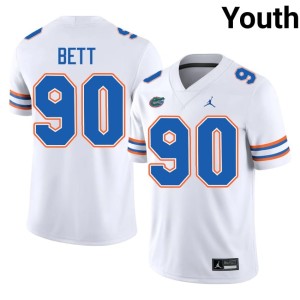 University Florida Youth White Brendan Bett #90 Jerseys 837102-485