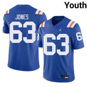 NCAA #63 Caden Jones UF Youth Royal Alternate Jersey 190392-503