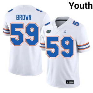 Embroidery #59 Florida Gators Corey Brown White Youth Jerseys 829385-317
