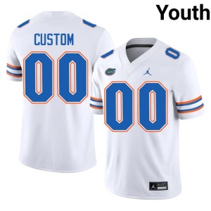 Embroidery Custom Youth White #00 Florida Jersey 189308-890