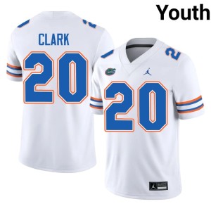 College #20 White Duke Clark University of Florida Gators Youth Jersey 593604-369