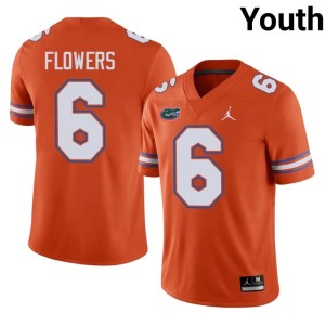 College J'Vari Flowers #6 Youth UF Orange Jerseys 708510-734