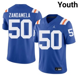 Football #50 Gator Nation Royal Alternate Youth Jason Zandamela Jersey 255317-149