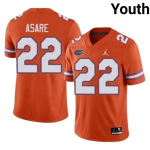Stitched Kofi Asare #22 Orange Florida Youth Jersey 624667-535