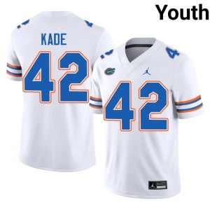 Game Matthew Kade White #42 Youth Florida Gators Jerseys 944576-214