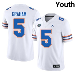 Game Myles Graham Youth University of Florida Gators White #5 Jersey 393209-771
