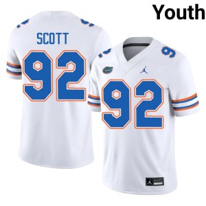 High School Sebastian Scott White Gator Nation Youth #92 Jersey 689413-650