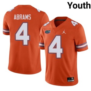 Football Orange #4 UF Gators Youth TJ Abrams Jerseys 102100-492