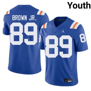 Embroidery Tripp Brown Jr. University of Florida Gators #89 Youth Alternate Royal Jerseys 608969-330