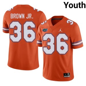 Game #36 Youth Orange Vincent Brown Jr. University of Florida Jerseys 792164-595