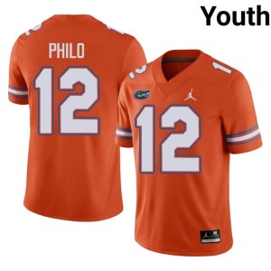 2026 #12 Aaron Philo Youth Orange Gators Jersey 437458-949