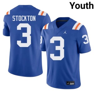 Stitched Florida Bailey Stockton Youth #3 Alternate Royal Jerseys 555519-720