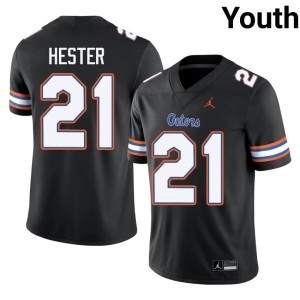 Stitched #21 Florida CJ Hester Youth Black Jerseys 993687-570