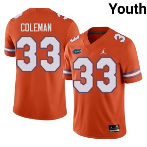 High School #33 DJ Coleman Youth Orange University of Florida Jerseys 428115-317