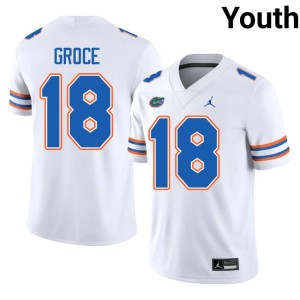 2026 #18 Davian Groce White Youth University of Florida Jersey 565574-422