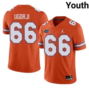Stitched University of Florida Gators Emeka Ugorji Youth #66 Orange Jerseys 908336-767