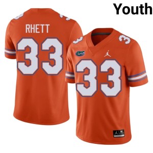 Player #33 Youth Orange Errict Rhett University of Florida Gators Jersey 545479-760