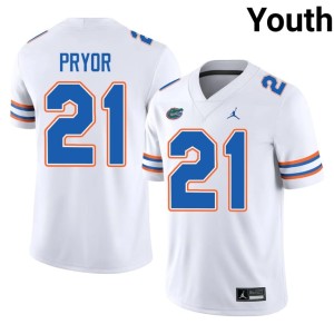 2026-27 Evan Pryor Florida White #21 Youth Jerseys 131913-832