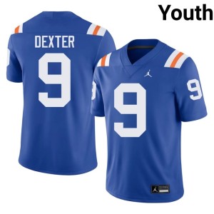 Football #9 Youth Alternate Royal Gervon Dexter UF Gators Jerseys 728361-249
