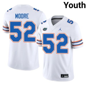 Game White Youth #52 UF Gators Harrison Moore Jerseys 815125-415
