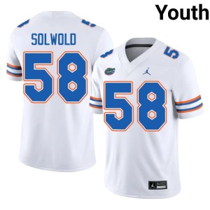 NCAA UF White Hunter Solwold Youth #58 Jerseys 795372-923