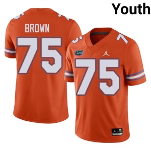 Official Lomas Brown Florida Gators Orange #75 Youth Jerseys 108794-459
