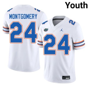 University Gators London Montgomery White #24 Youth Jersey 667019-862