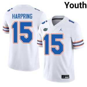 2026 Luke Harpring White #15 Youth University of Florida Gators Jerseys 433786-711