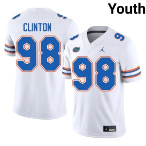 High School White Mason Clinton Gator Nation Youth #98 Jersey 359419-454