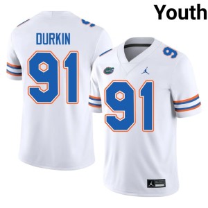 NCAA Youth White University of Florida Gators Patrick Durkin #91 Jersey 790421-690