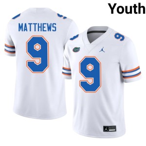 Stitched Florida Gators #9 White Youth Shane Matthews Jersey 857003-827