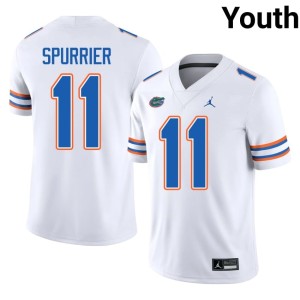 Limited White UF Gators #11 Steve Spurrier Youth Jerseys 451347-608