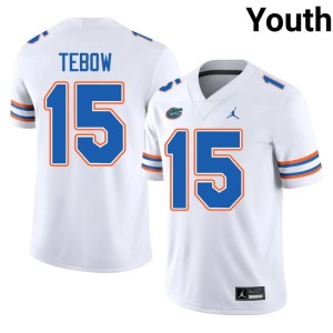Limited #15 Youth Florida Tim Tebow White Jerseys 150348-646