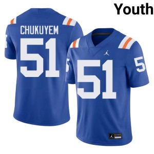 Football Gators Tyler Chukuyem Youth Royal Alternate #51 Jersey 990610-114