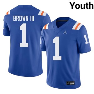 Stitched Royal Alternate Youth #1 Vernell Brown III Florida Jersey 347055-382